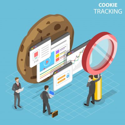 Web cookie tracking flat isometric vector concept. Flat isometric vector concept of web cookie tracking.